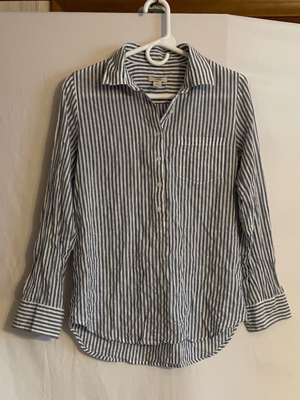 EUC J.Crew 3/4 Button Down Linen Blouse Size 2